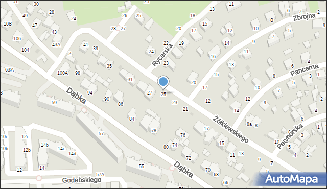 Gdynia, Żółkiewskiego Stanisława, hetm., 25, mapa Gdyni