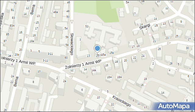Gdynia, Żołnierzy 1 Armii Wojska Polskiego, 15, mapa Gdyni