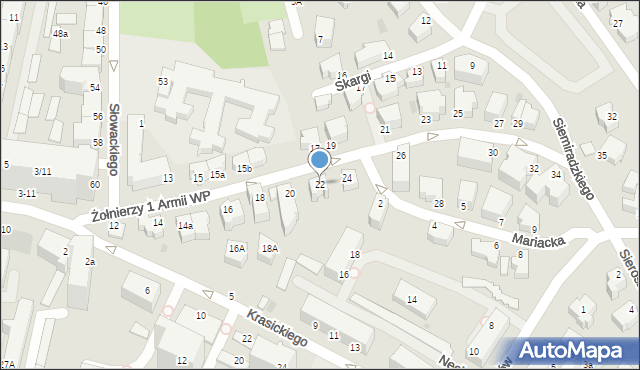 Gdynia, Żołnierzy 1 Armii Wojska Polskiego, 22, mapa Gdyni