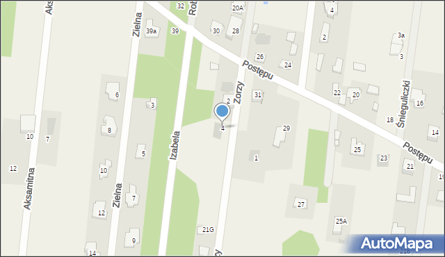 Izabela, Zorzy, 4, mapa Izabela