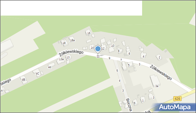 Jemielnica, Żółkiewskiego Stanisława, hetm., 11, mapa Jemielnica