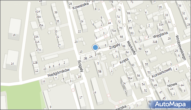 Katowice, Żogały Bruno, 2, mapa Katowic