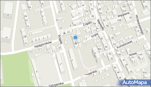 Katowice, Żogały Bruno, 5B, mapa Katowic