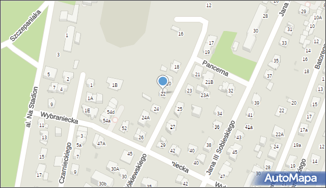 Kielce, Żółkiewskiego Stanisława, hetm., 22, mapa Kielc