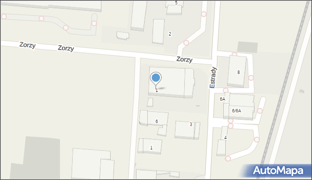 Klaudyn, Zorzy, 1, mapa Klaudyn