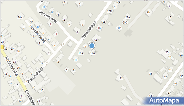 Kościan, Żółtowskiego Marcelego, 12A, mapa Kościan
