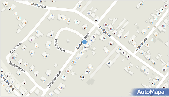 Kościan, Żółtowskiego Marcelego, 26, mapa Kościan