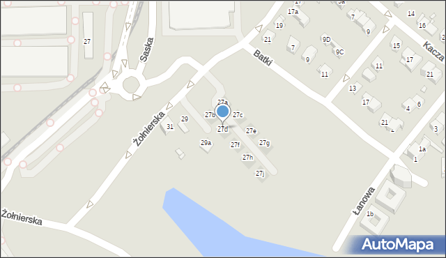 Kraków, Żołnierska, 27d, mapa Krakowa