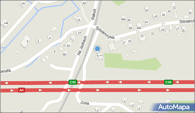 Kraków, Zolla Fryderyka, 3, mapa Krakowa