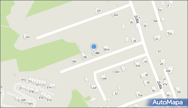 Kraków, Zolla Fryderyka, 38b, mapa Krakowa