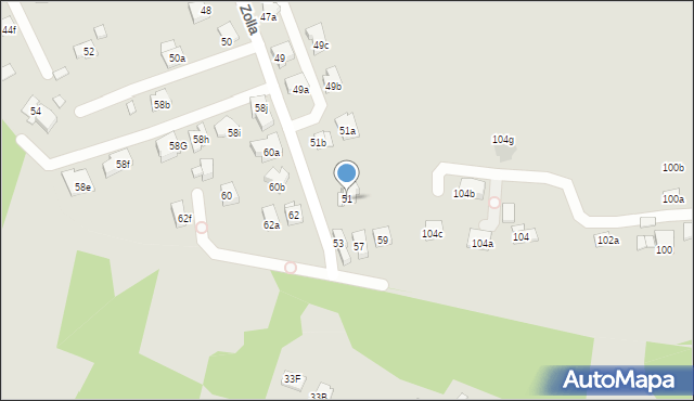 Kraków, Zolla Fryderyka, 51, mapa Krakowa