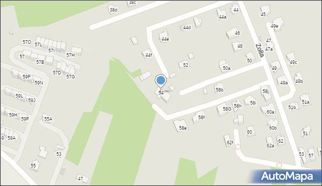 Kraków, Zolla Fryderyka, 54, mapa Krakowa