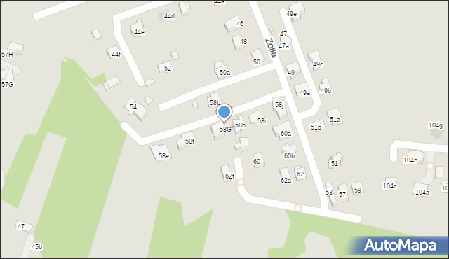 Kraków, Zolla Fryderyka, 58G, mapa Krakowa