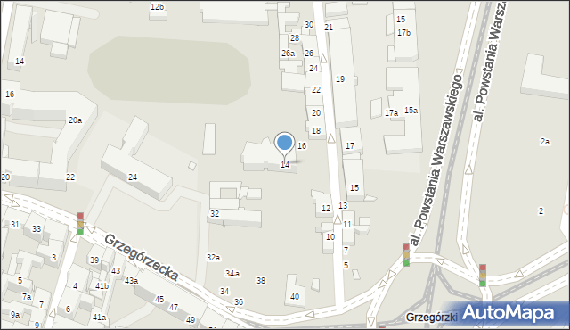 Kraków, Żółkiewskiego Stanisława, hetm., 14, mapa Krakowa