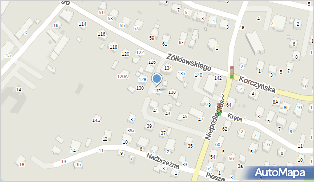 Krosno, Żółkiewskiego Stanisława, hetm., 132, mapa Krosna