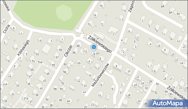 Krosno, Żółkiewskiego Stanisława, hetm., 4, mapa Krosna