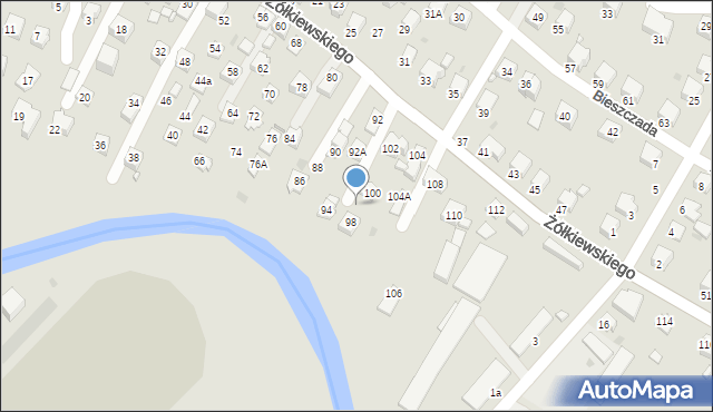 Krosno, Żółkiewskiego Stanisława, hetm., 96, mapa Krosna