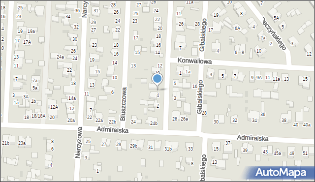 Łódź, Żołędziowa, 6, mapa Łodzi