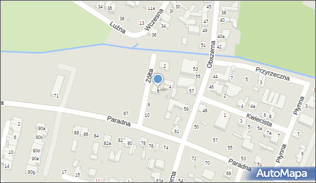 Łódź, Żółta, 6, mapa Łodzi