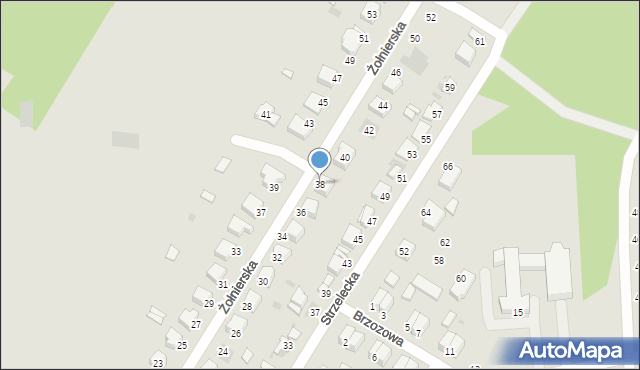 Łowicz, Żołnierska, 38, mapa Łowicza