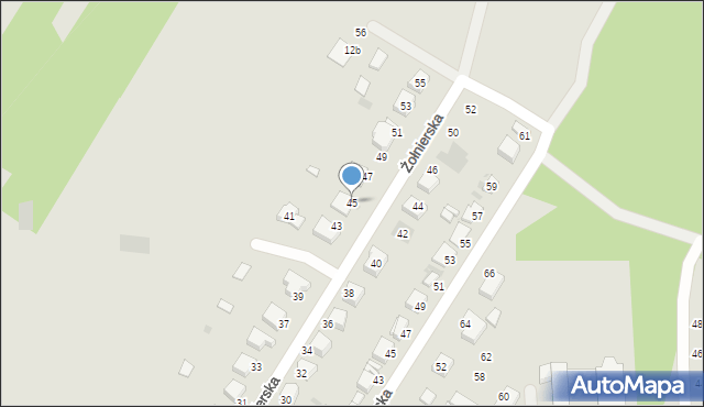 Łowicz, Żołnierska, 45, mapa Łowicza