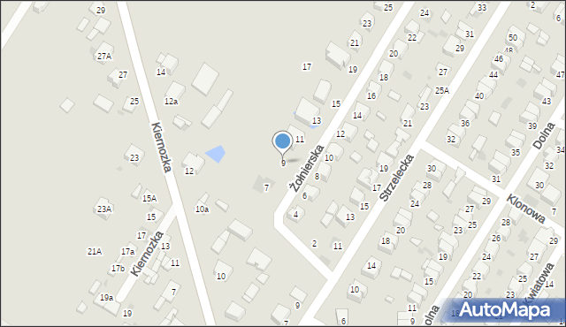 Łowicz, Żołnierska, 9, mapa Łowicza