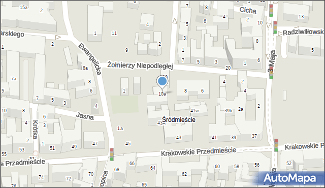 Lublin, Żołnierzy Niepodległej, 10a, mapa Lublina