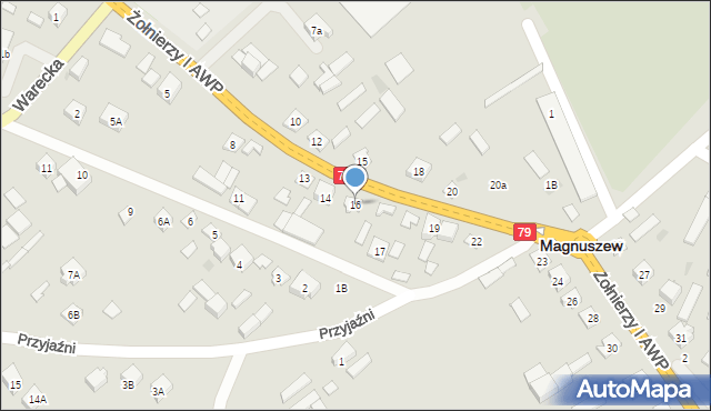Magnuszew, Żołnierzy I AWP, 16, mapa Magnuszew