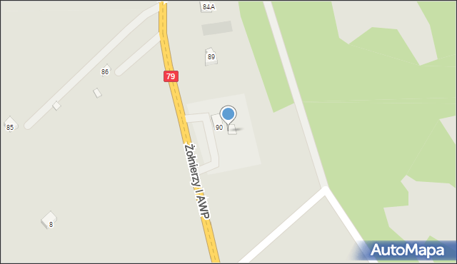 Magnuszew, Żołnierzy I AWP, 1a, mapa Magnuszew