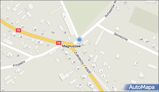 Magnuszew, Żołnierzy I AWP, 25, mapa Magnuszew