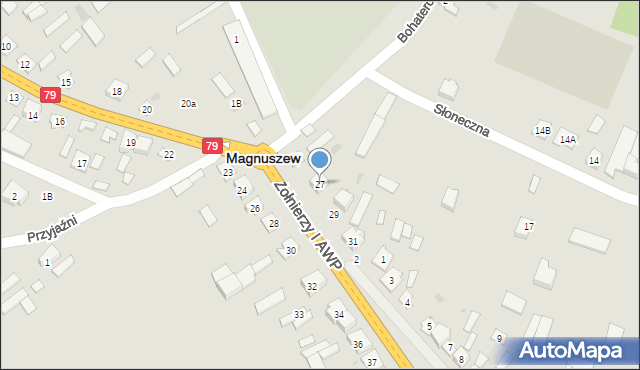 Magnuszew, Żołnierzy I AWP, 27, mapa Magnuszew