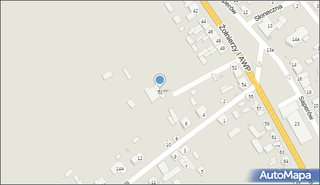 Magnuszew, Żołnierzy I AWP, 51, mapa Magnuszew