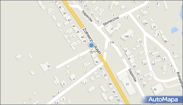 Magnuszew, Żołnierzy I AWP, 52, mapa Magnuszew