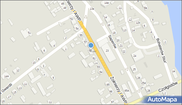 Magnuszew, Żołnierzy I AWP, 60, mapa Magnuszew