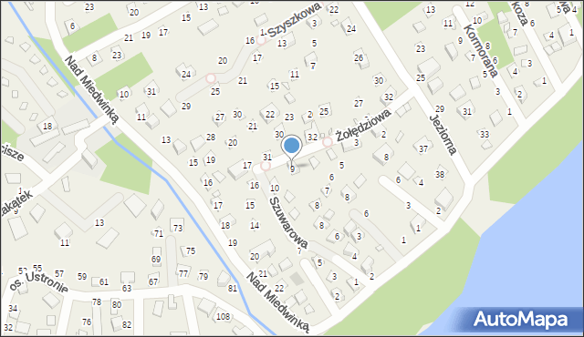 Morzyczyn, Żołędziowa, 9, mapa Morzyczyn