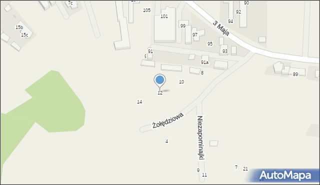 Mościska, Żołędziowa, 12, mapa Mościska