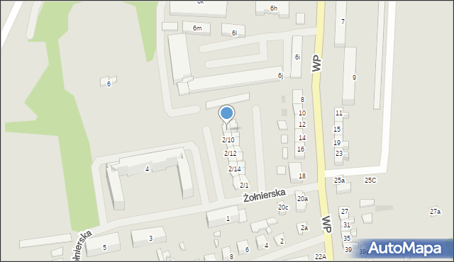 Mrągowo, Żołnierska, 2/9, mapa Mrągowo