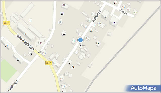 Mysłakowice, Żołnierza, 6, mapa Mysłakowice