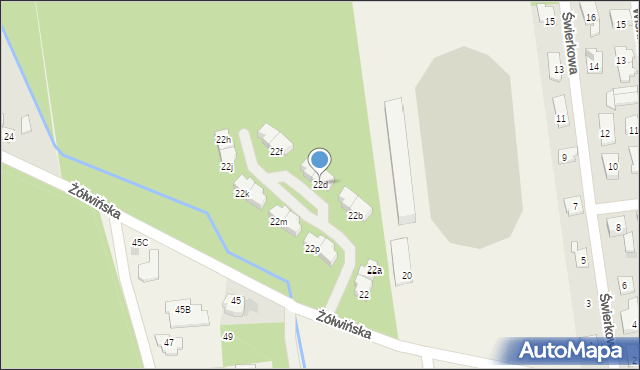 Nadarzyn, Żółwińska, 22d, mapa Nadarzyn