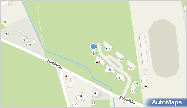 Nadarzyn, Żółwińska, 22j, mapa Nadarzyn