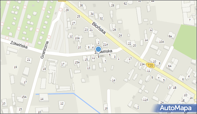 Nadarzyn, Żółwińska, 9, mapa Nadarzyn