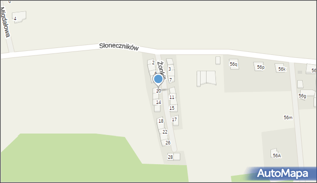 Nowe Bielice, Żonkili, 10, mapa Nowe Bielice