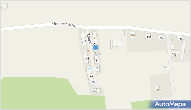 Nowe Bielice, Żonkili, 11, mapa Nowe Bielice