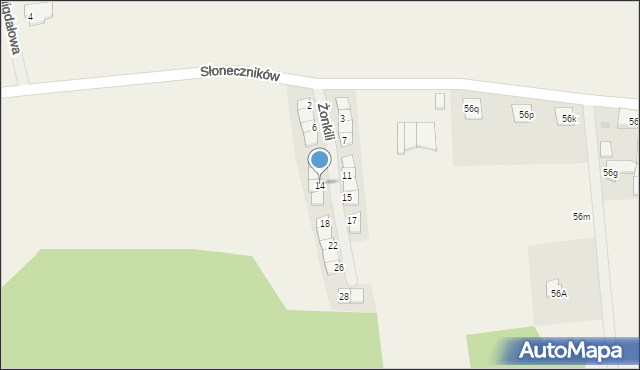 Nowe Bielice, Żonkili, 14, mapa Nowe Bielice