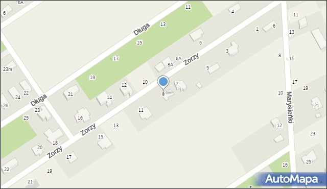 Olszewnica Stara, Zorzy, 9, mapa Olszewnica Stara