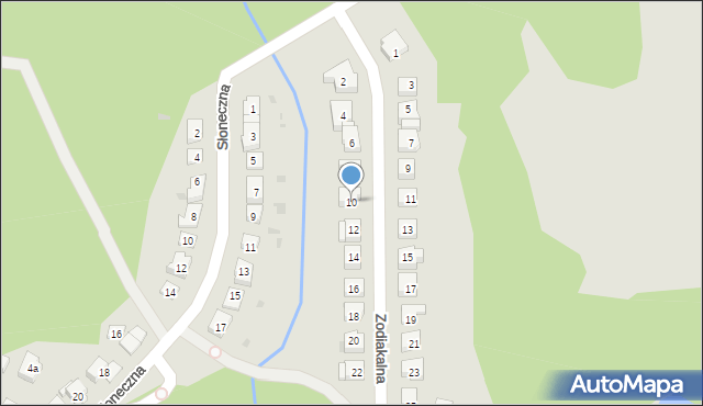 Olsztyn, Zodiakalna, 10, mapa Olsztyna