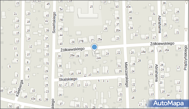 Ostrów Wielkopolski, Żółkiewskiego, 24c, mapa Ostrów Wielkopolski