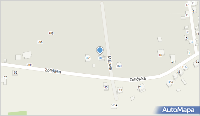 Ostrowiec Świętokrzyski, Zofiówka, 18, mapa Ostrowiec Świętokrzyski