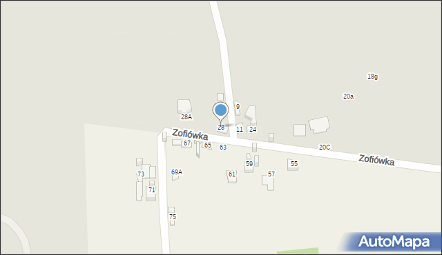 Ostrowiec Świętokrzyski, Zofiówka, 28, mapa Ostrowiec Świętokrzyski