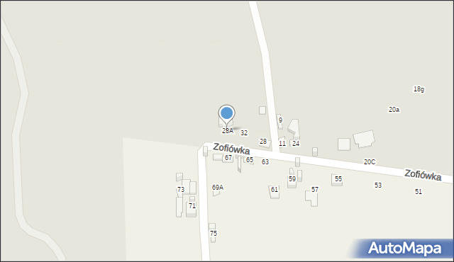 Ostrowiec Świętokrzyski, Zofiówka, 28A, mapa Ostrowiec Świętokrzyski